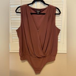 Express - brown sleeveless bodysuit (Large)